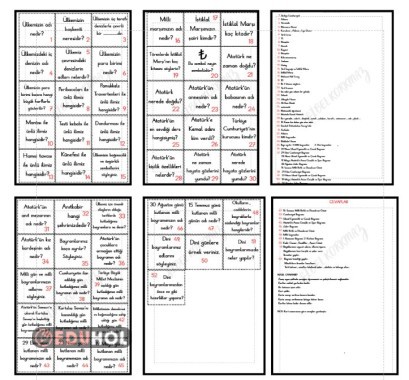 4. ÖĞRENME ALANI YAŞADIĞIM YER VE ÜLKEM SORU KARTLARI VE CEVAPLARI
