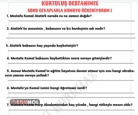 ATATÜRK - TRABLUSGARP SAV. 1. DÜNYA SAV. CEVAPSIZ SORULAR