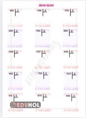 BÖLME İŞLEMİ ETKİNLİK 1