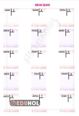 BÖLME İŞLEMİ ETKİNLİK 2