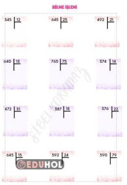 BÖLME İŞLEMİ ETKİNLİK 4
