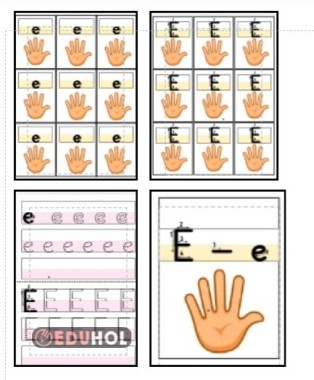 E e SESİ ETİKETİ - PANO - ŞEFFAF DOSYA İLE ÇALIŞMA KAĞIDI
