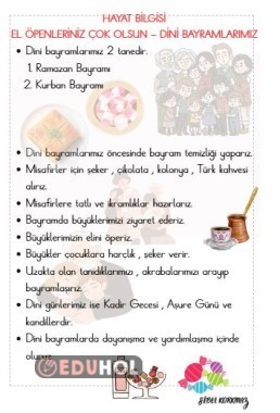 EL ÖPENLERİNİZ ÇOK OLSUN - DİNİ BAYRAMLARIMIZ - DEFTERE YAPIŞTIRMA
