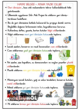 HAYAT BİLGİSİ - ATMA YAZIK OLUR - DEFTERE YAPIŞTIRMA