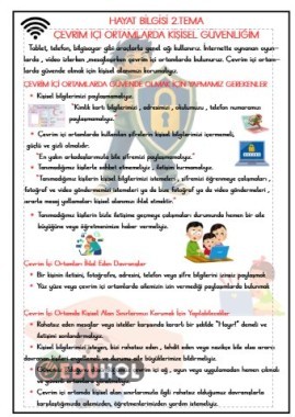 HAYAT BİLGİSİ - ÇEVRİM İÇİ ORTAMLARDA KİŞİSEL GÜVENLİĞİM DEFTERE YAPIŞTIRMA