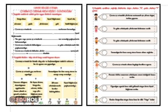 HAYAT BİLGİSİ - ÇEVRİM İÇİ ORTAMLARDA KİŞİSEL GÜVENLİĞİM ETKİNLİK