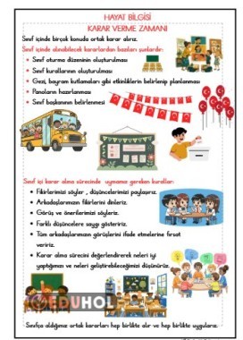 HAYAT BİLGİSİ - KARAR VERME ZAMANI DEFTER ÖZETİ