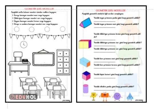 MATEMATİK - GEOMETRİK ŞEKİL MODELLERİ ETKİNLİK 2