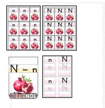 N - n SESİ DEFTERE YAPIŞTIRMA ETİKETİ - PANO