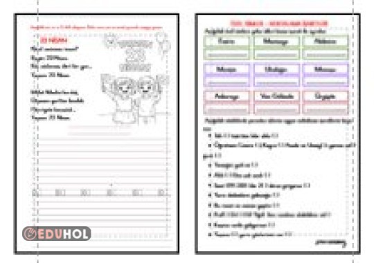 ÖZEL İSİMLER - NOKTALAMA İŞARETLERİ - 23 NİSAN ŞİİRİ OKUMA YAZMA