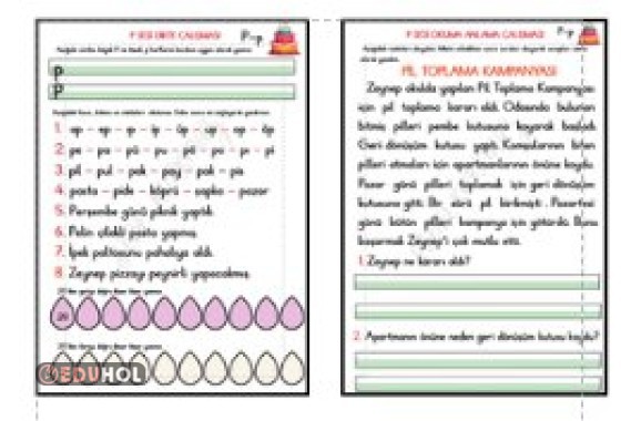 P SESİ DİKTE - OKUMA ANLAMA METNİ - İKİŞER İLERİ VE GERİ SAYMA