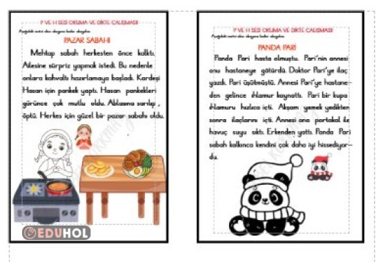 P VE H SESİ OKUMA METİNLERİ
