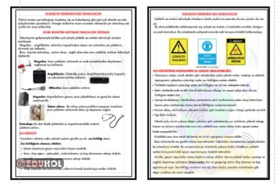 SESİN ŞİDDETİNİ ARTTIRAN TEKNOLOJİK ÜRÜNLER-SES KİRLİLİĞİ DEFTERE YAPIŞTIRMA