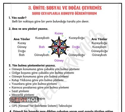 SOSYAL VE DOĞAL ÇEVREMİZ TEMASI CEVAPLI SORULARLA KONU ÖĞRETİMİ