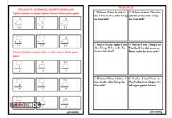 TOPLAMA VE ÇIKARMA İŞLEMİNİ YORUMLAMA TEKRAR - PROBLEMLER ETKİNLİĞİ