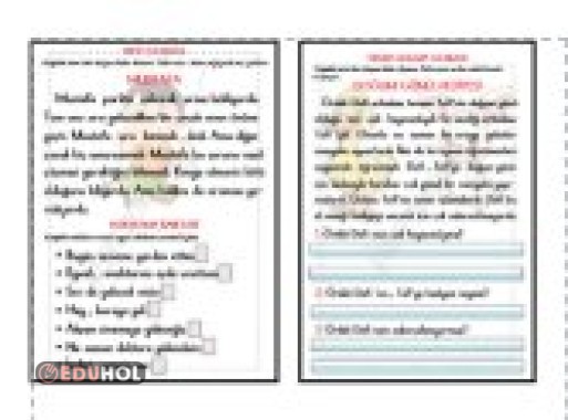 TÜM HARFLER METİN DİKTESİ-OKUMA ANLAMA SORU CEVAPLI - NOKTALAMA İŞARETLERİ