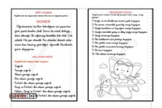 TÜM HARFLERLE DİKTE ÇALIŞMASI - HIZLI OKUMA - OKUDUĞUNU UYGULAMA