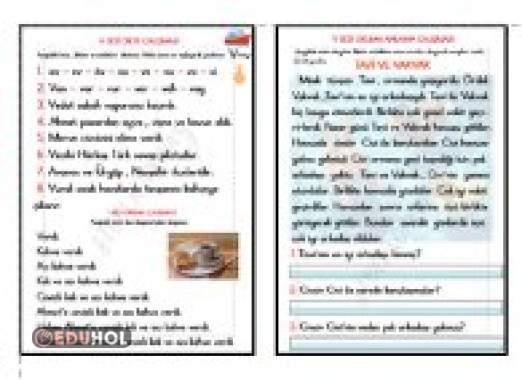 V SESİ DİKTE - HIZLI OKUMA - OKUMA ANLAMA ÇALIŞMASI