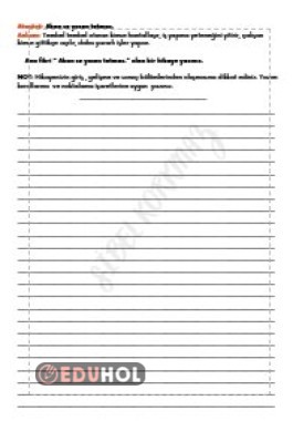 VERİLEN ATASÖZÜ İLE HİKAYE YAZMA ÇALIŞMASI