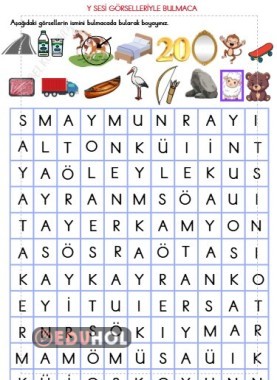 Y SESİ GÖRSELLERİYLE BULMACA - CÜMLE TAMAMLAMA