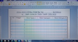 Ödev Takip Çizelgesi