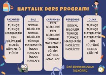 4. Sınıf Ders Programı