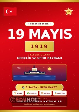 19 MAYIS MEGA PAKET: ATATÜRK'Ü ANMA, GENÇLİK VE SPOR BAYRAMI İÇİN 8 SAYFALIK HAZIR ETKİNLİK PDF