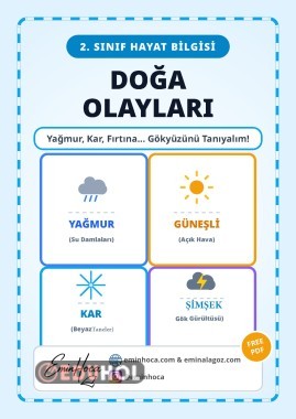 2. SINIF HAYAT BİLGİSİ DOĞA OLAYLARI KONU ANLATIMI VE ETKİNLİK SAYFALARI PDF İNDİR