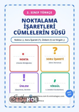 2. SINIF TÜRKÇE NOKTALAMA İŞARETLERİ KONU ANLATIMI VE YAZIM KURALLARI PDF İNDİR