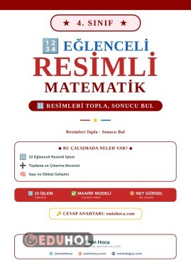 4. Sınıf Resimli Matematik Dört İşlem Bölme Görselli Problemler PDF — Cevap Anahtarı eminhoca.com'da