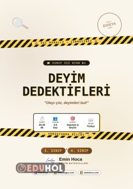 Deyim Dedektifleri Sınıf İçi Oyun PDF | 3-4. Sınıf Türkçe