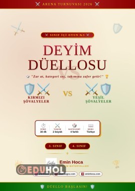 Deyim Düellosu Sınıf İçi Yarışma Oyunu | 3-4. Sınıf PDF İndir