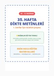 1.Sınıf 35. Hafta Günlük Dikte Cümleleri (08-12 Haziran) | Emin Hoca Haziran 7, 2026
