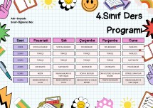 4.sınıf ders programı