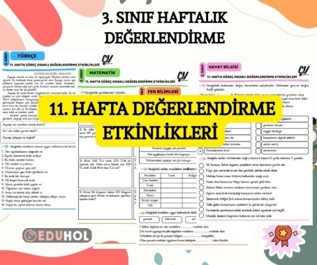 11. HAFTA DEĞERLENDİRME ETKİNLİKLERİ
