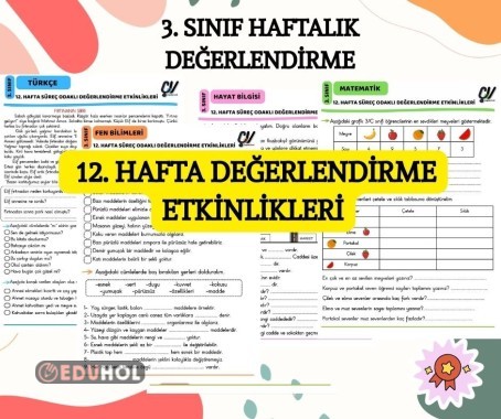 12. HAFTA DEĞERLENDİRME ETKİNLİKLERİ