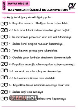 KAYNAKLARI ÖZENLİ KULLANIYORUM