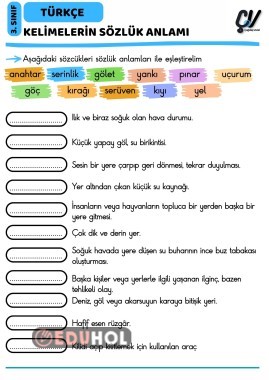 KELİMELERİN SÖZLÜK ANLAMI