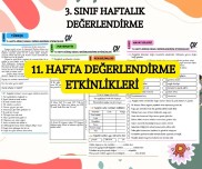 11. HAFTA DEĞERLENDİRME ETKİNLİKLERİ