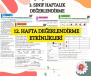 12. HAFTA DEĞERLENDİRME ETKİNLİKLERİ