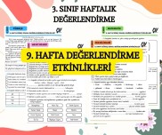9. HAFTA DEĞERLENDİRME ETKİNLİKLERİ