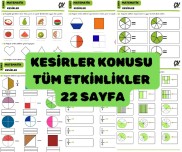 KESİRLER KONUSU TÜM ETKİNLİKLER