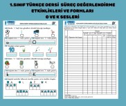 SÜREÇ DEĞERLENDİRME ETKİNLİK VE FORMLARI (O ve K Sesleri)