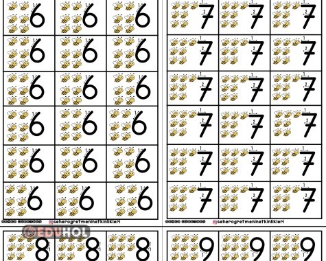 6-9 ARASI RAKAMLAR DEFTER ETİKETİ