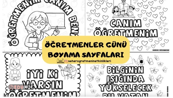 ÖĞRETMENLER GÜNÜ BOYAMA SAYFALARI