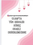 13.HAFTA TÜM DERSLER SÜREÇ DEĞERLENDİRME