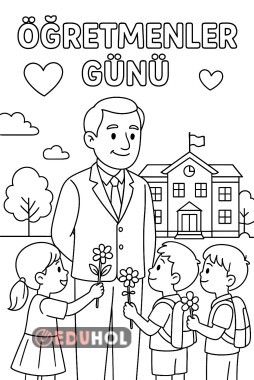 Öğretmenler Günü 2. sınıf boyama sayfası