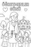 Öğretmenler Günü boyama sayfası 2. sınıf