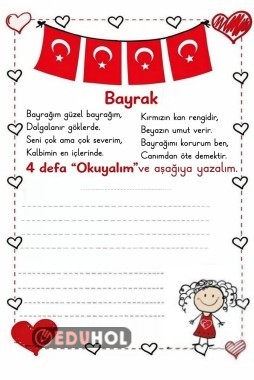 1. Sınıf Bayrak Şiiri (Kız Öğrencilerimiz İçin)