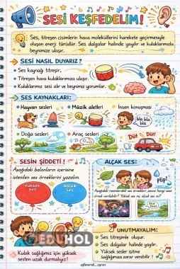 Sesi Keşfedelim Eğlenceli Çalışma Kağıdı